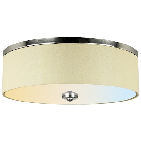Sunlite 13-in 20W 60W= 1100 Lumen Color Selectable Brushed Nickel LED Flush Mount Fabric Drum Light Fxtr 49161-SU